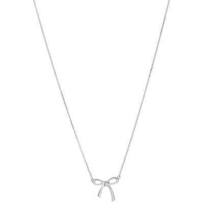 Tiffany Sterling Silver Small Bow Pendant Necklace 1 of 3