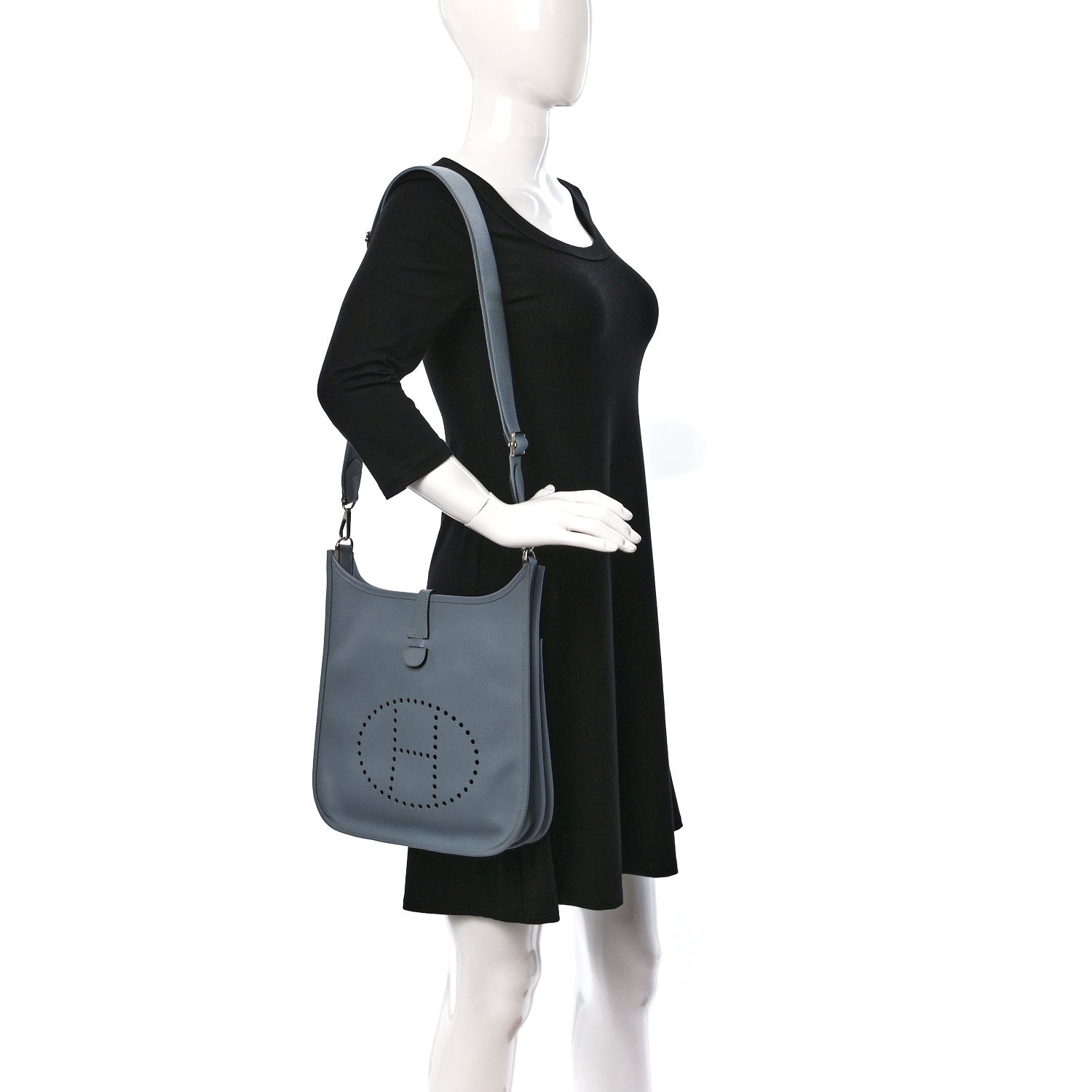Hermes Epsom Evelyne III PM Bleu Lin 2 of 11