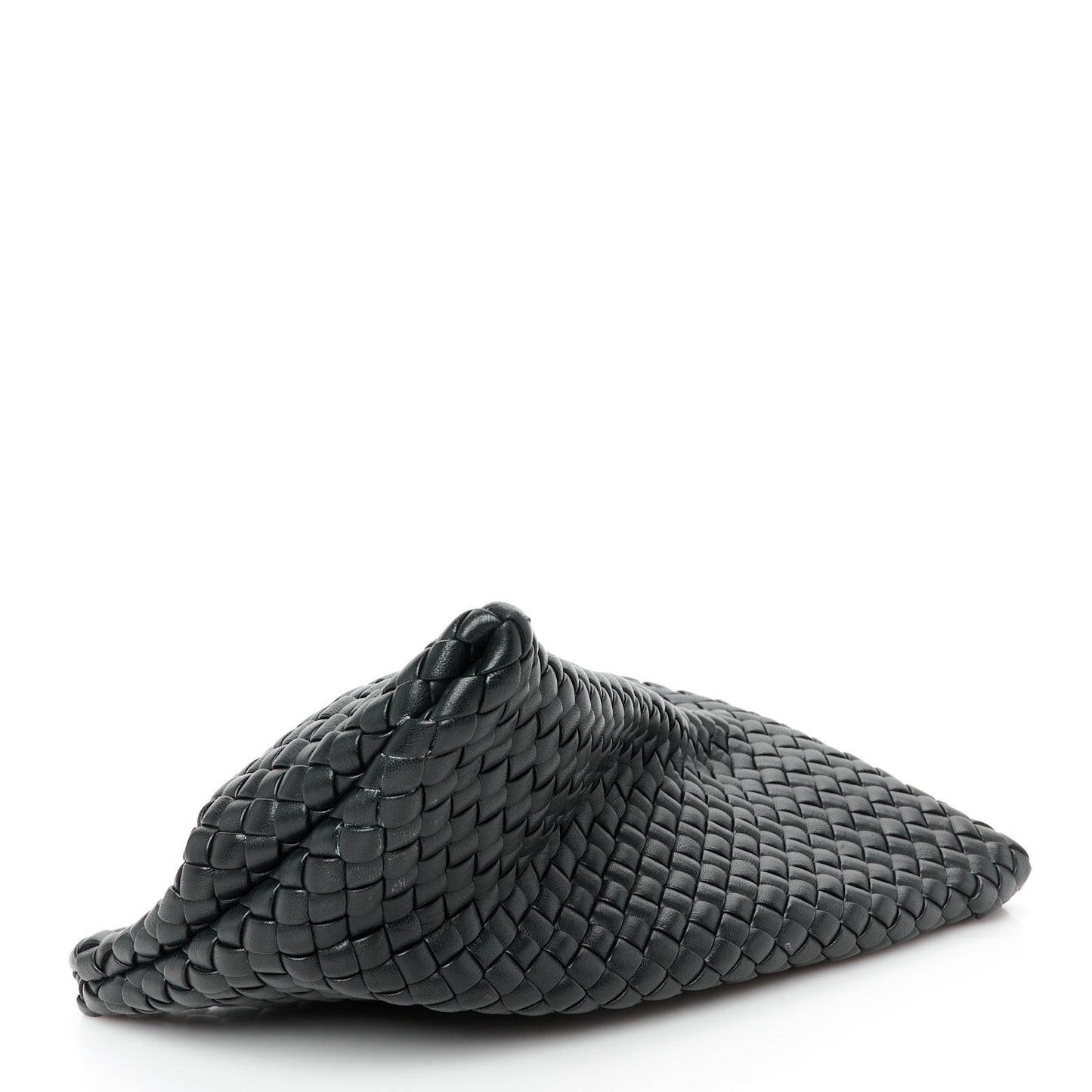 Nappa Intrecciato Crisscross Clutch Black