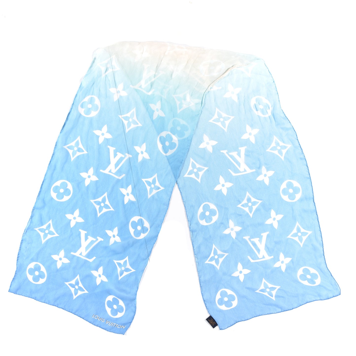 Silk Monogram Gradient LV Envy Bandeau Blue
