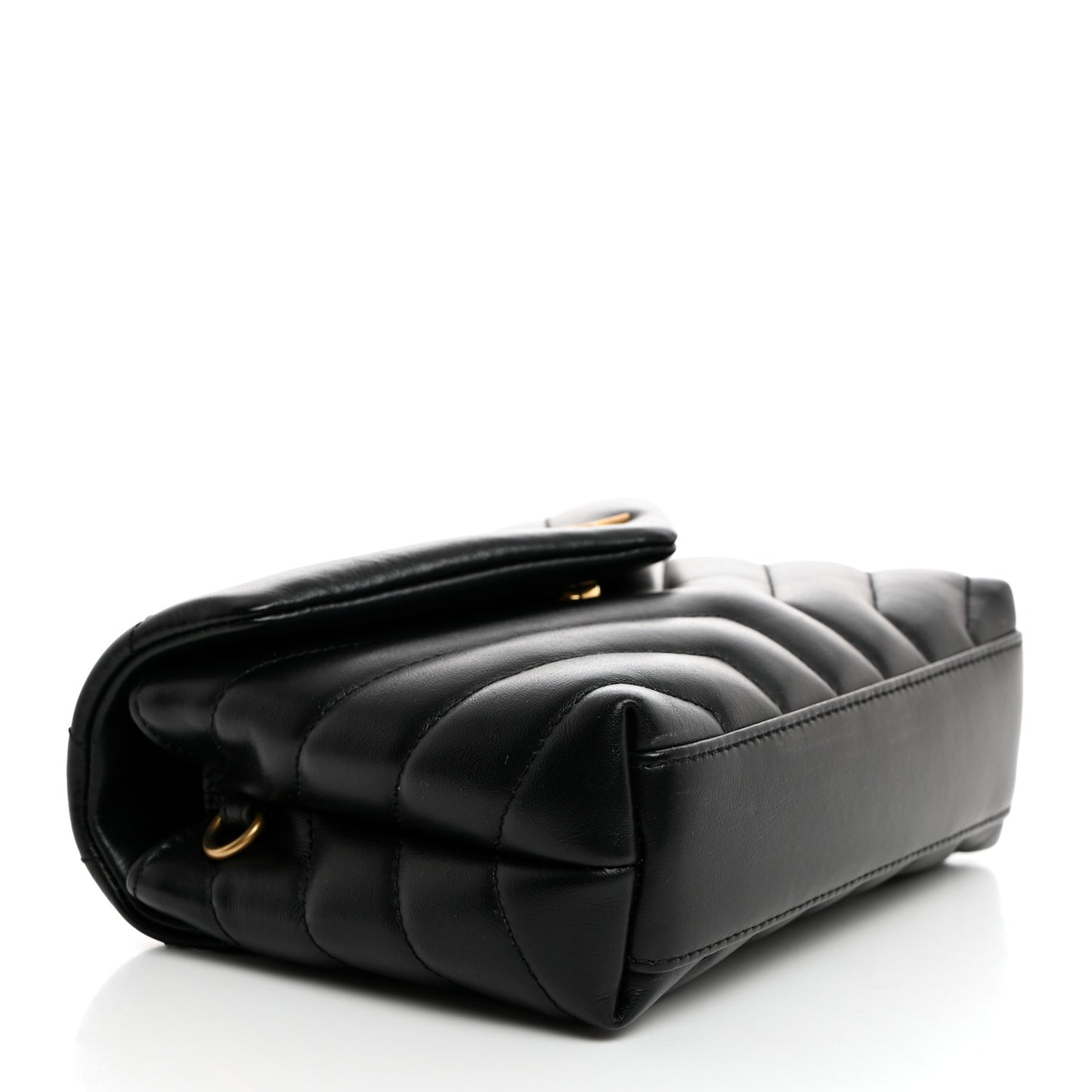 Calfskin Y Quilted Monogram Toy Loulou Crossbody Bag Black