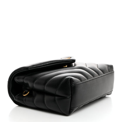 Saint Laurent Calfskin Y Quilted Monogram Toy Loulou Crossbody Bag Black 4 of 11