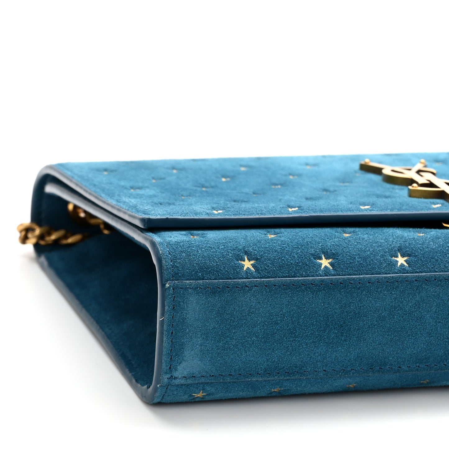 Suede Star Medium Classic Monogram Kate Satchel Blue