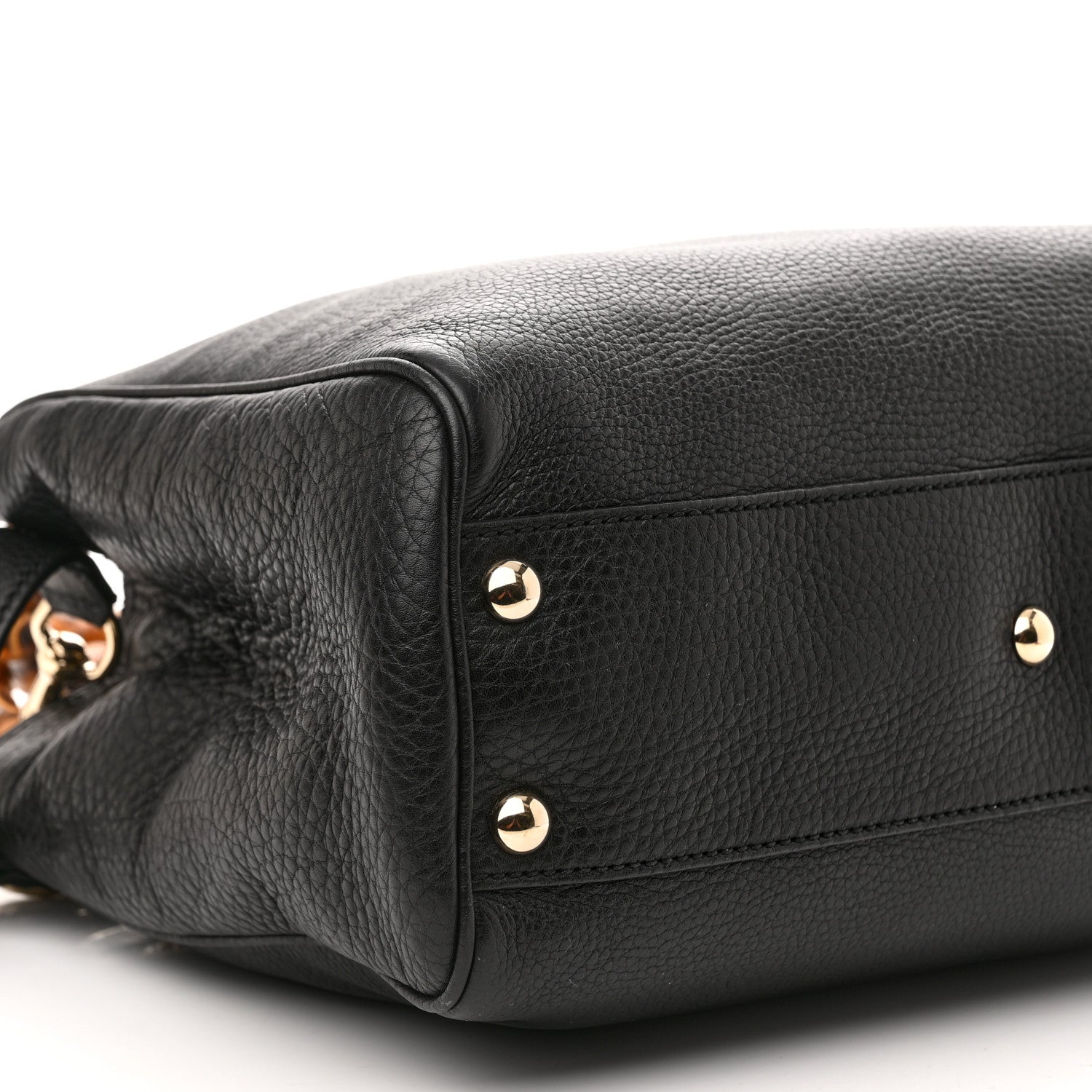 Gucci Calfskin Small Bamboo Shopper Tote Black 10 of 11