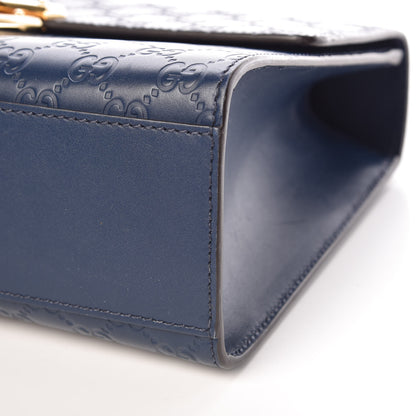 Gucci Guccissima Medium Padlock Shoulder Bag Blue Agata 12 of 18