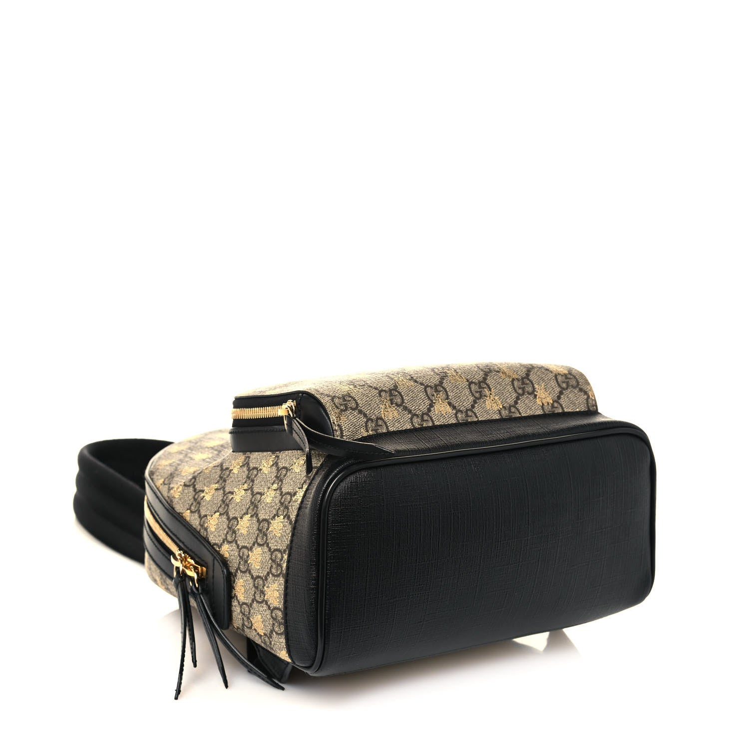 Gucci GG Supreme Monogram Bees Print Small Day Backpack Beige Oro Black 4 of 12