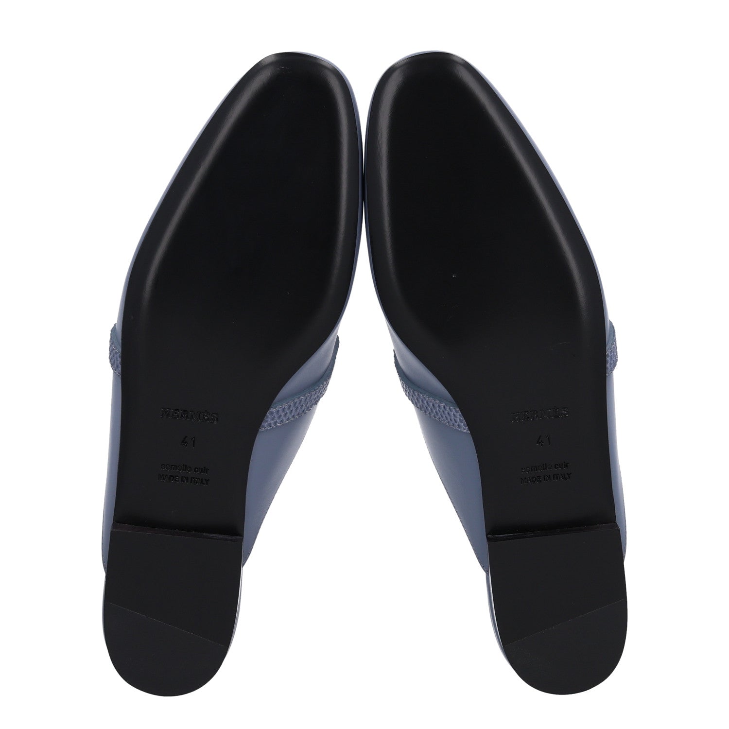 Hermes Lizard Calfskin Oz Mules 41 Bleu Grignon 7 of 11