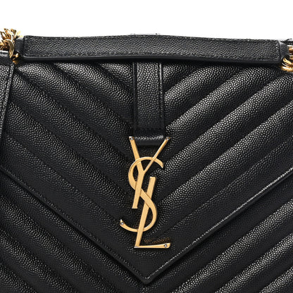 Saint Laurent Grain De Poudre Matelasse Chevron Medium Monogram Satchel Black 7 of 10