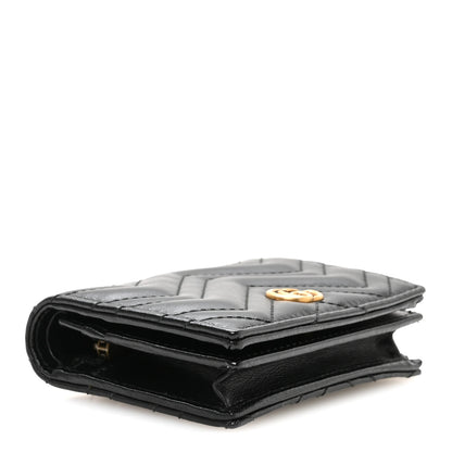 Gucci Calfskin Matelasse GG Marmont Card Case Wallet Black 4 of 8
