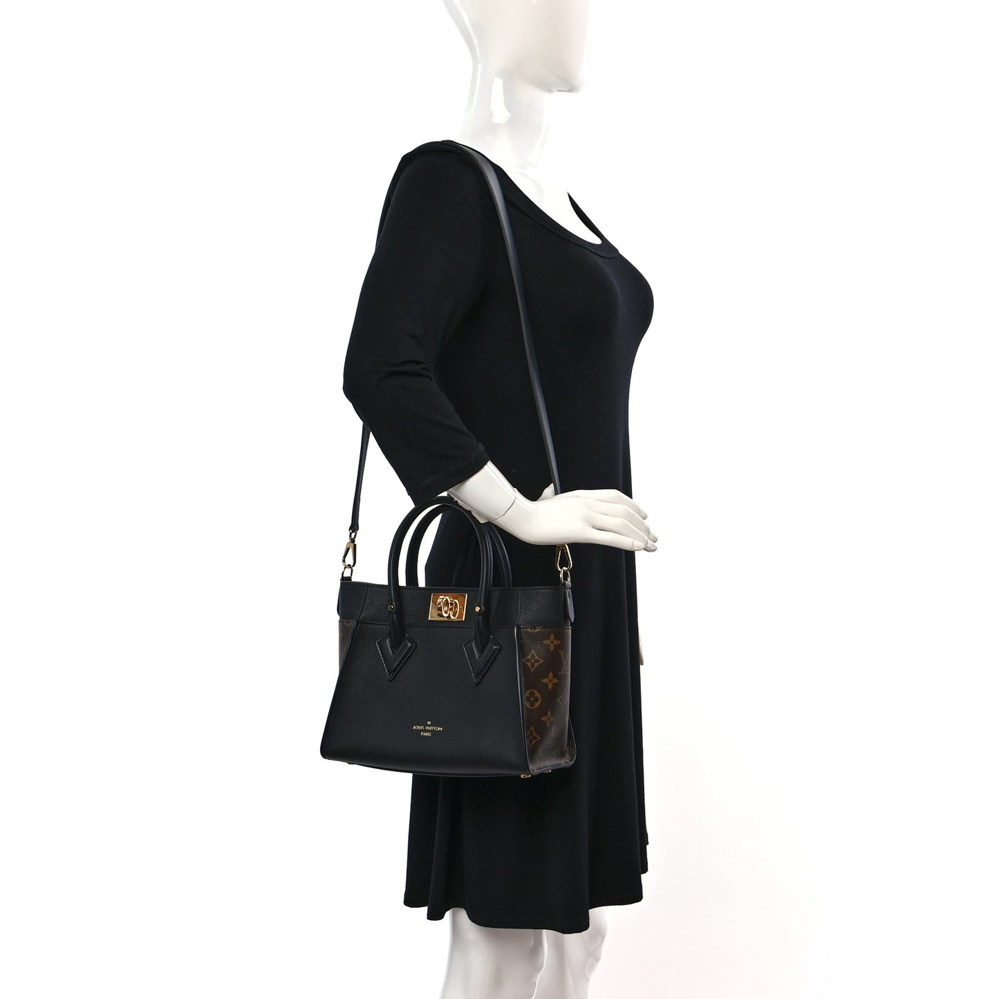 Calfskin Monogram On My Side PM Black