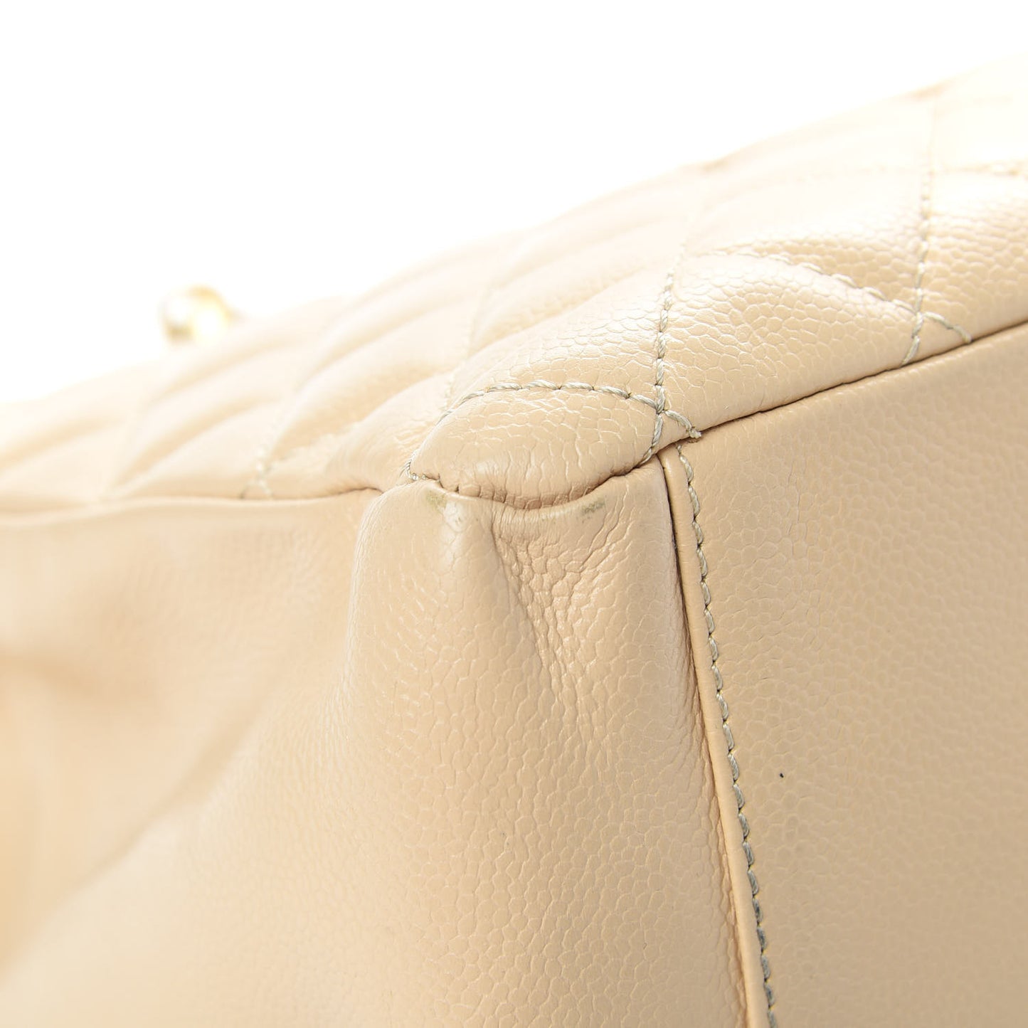 Caviar Quilted Grand Shopping Tote GST Beige Clair
