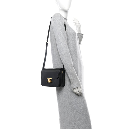 Celine Shiny Calfskin Medium Triomphe Black 2 of 11