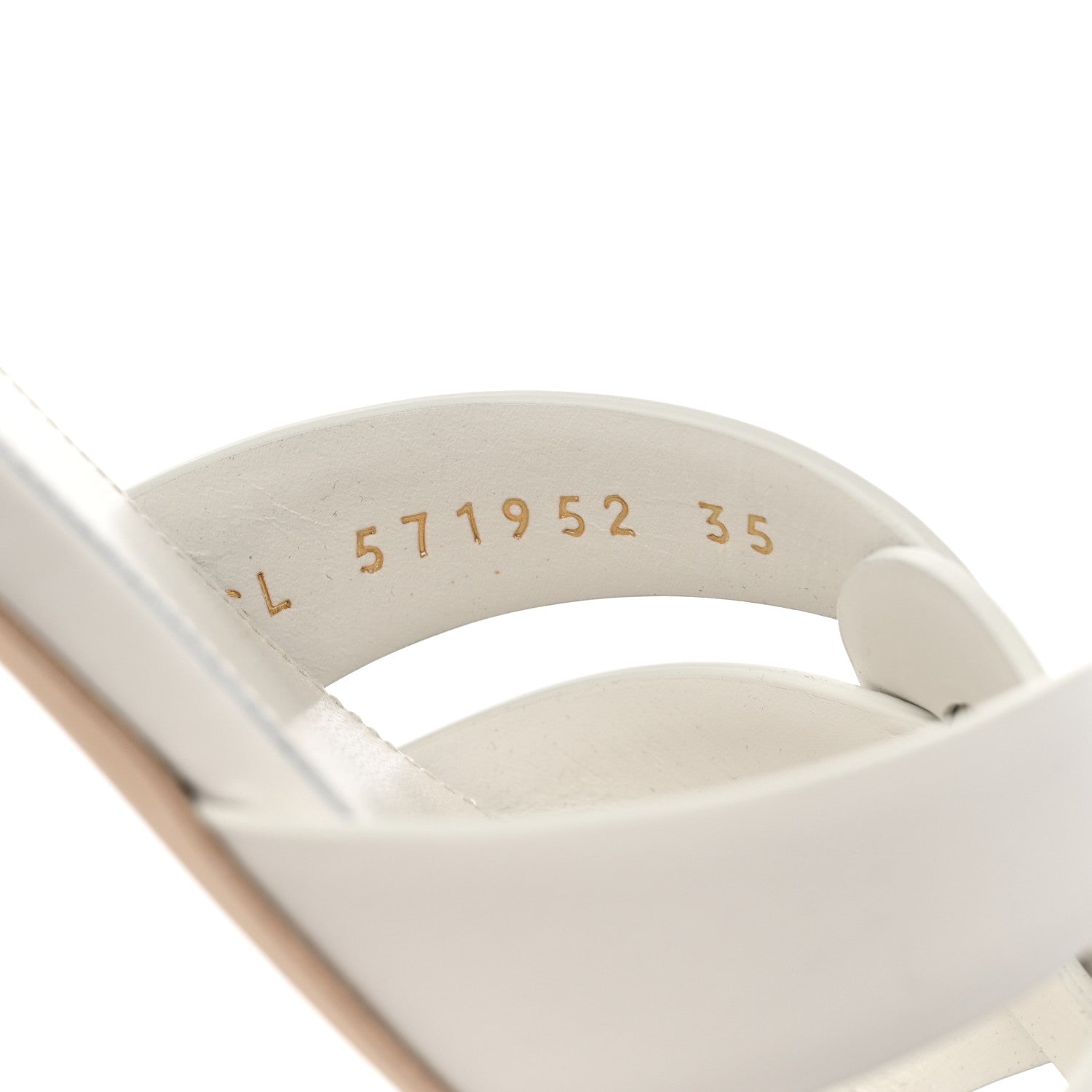 Saint Laurent Calfskin Tribute 05 Slide Sandals 35 White 8 of 8