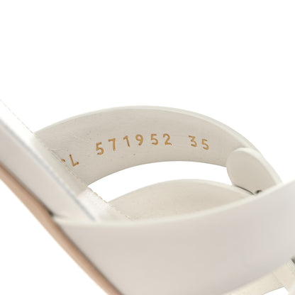 Saint Laurent Calfskin Tribute 05 Slide Sandals 35 White 8 of 8