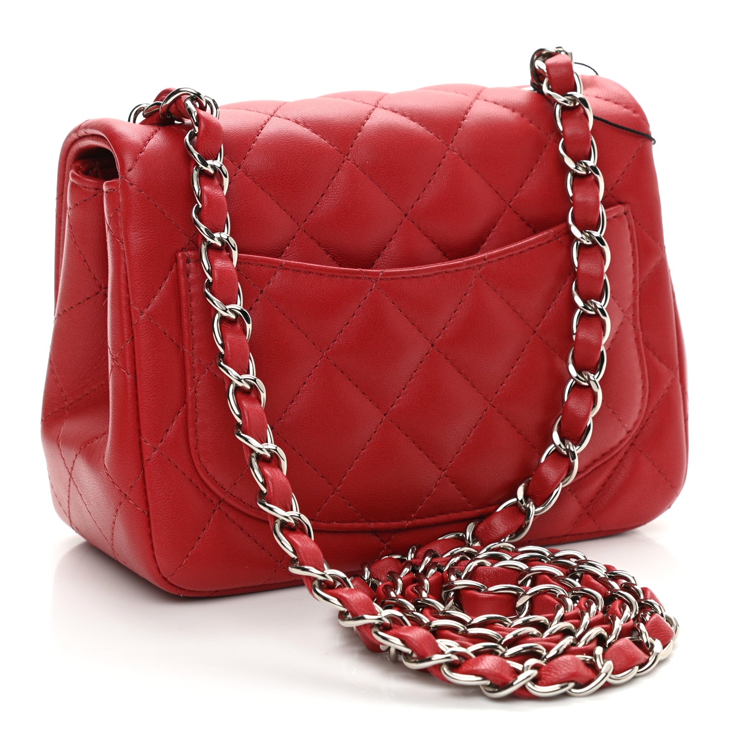 Chanel Lambskin Quilted Mini Square Flap Red 3 of 10