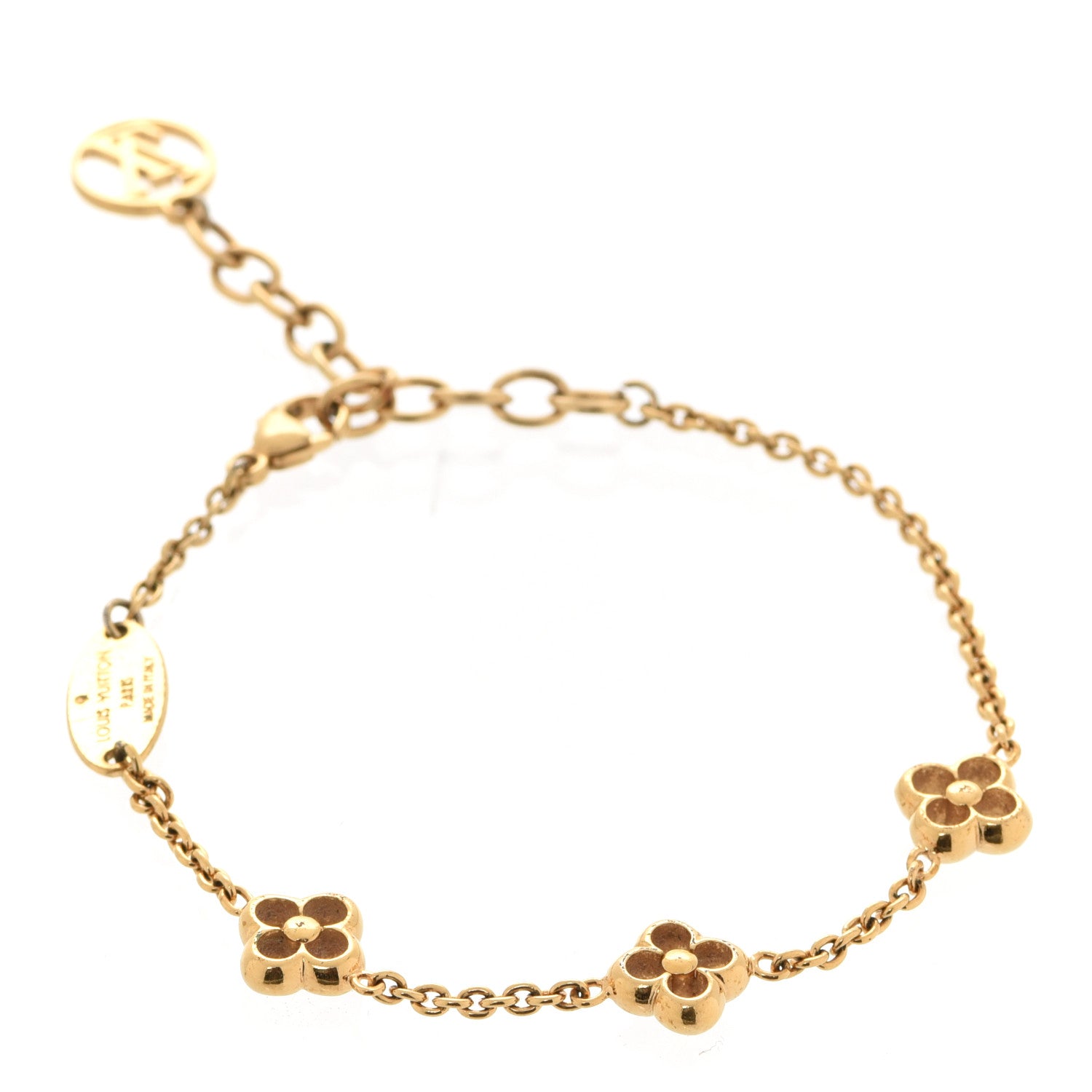 Louis Vuitton Brass Flower Full Bracelet Gold 1 of 7