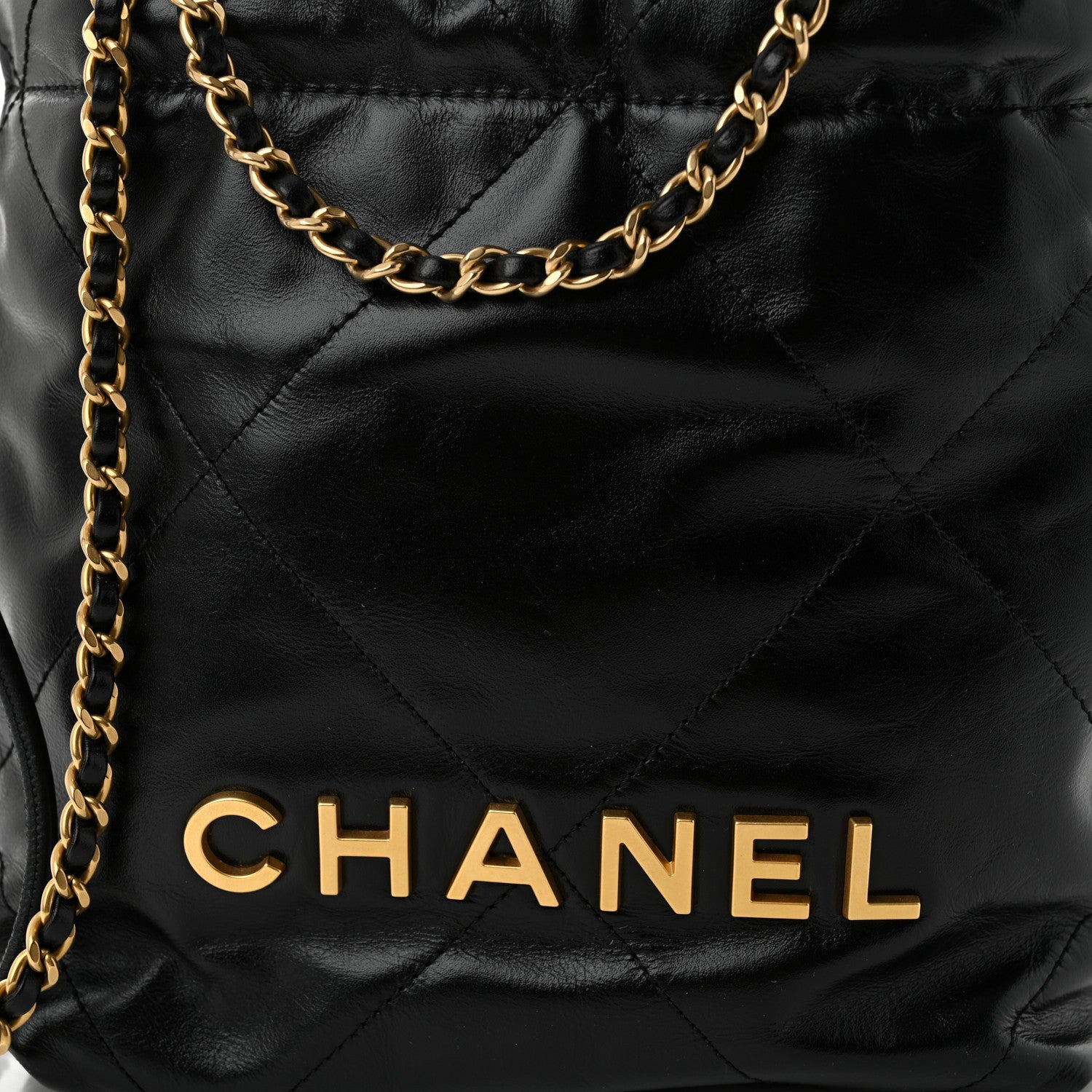 Chanel Shiny Calfskin Quilted Mini Chanel 22 Black 8 of 10