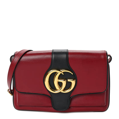 Gucci Vitello Palmellato Lux Bi-Color Small Arli Flap Shoulder Bag New Cherry Red Black 1 of 9