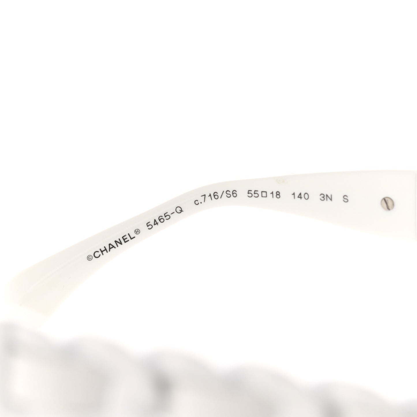 Acetate Chain Sunglasses 5465-Q White