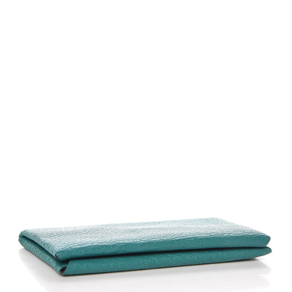 Hermes Chevre Mysore Calvi Card Case Bleu Paon 4 of 7