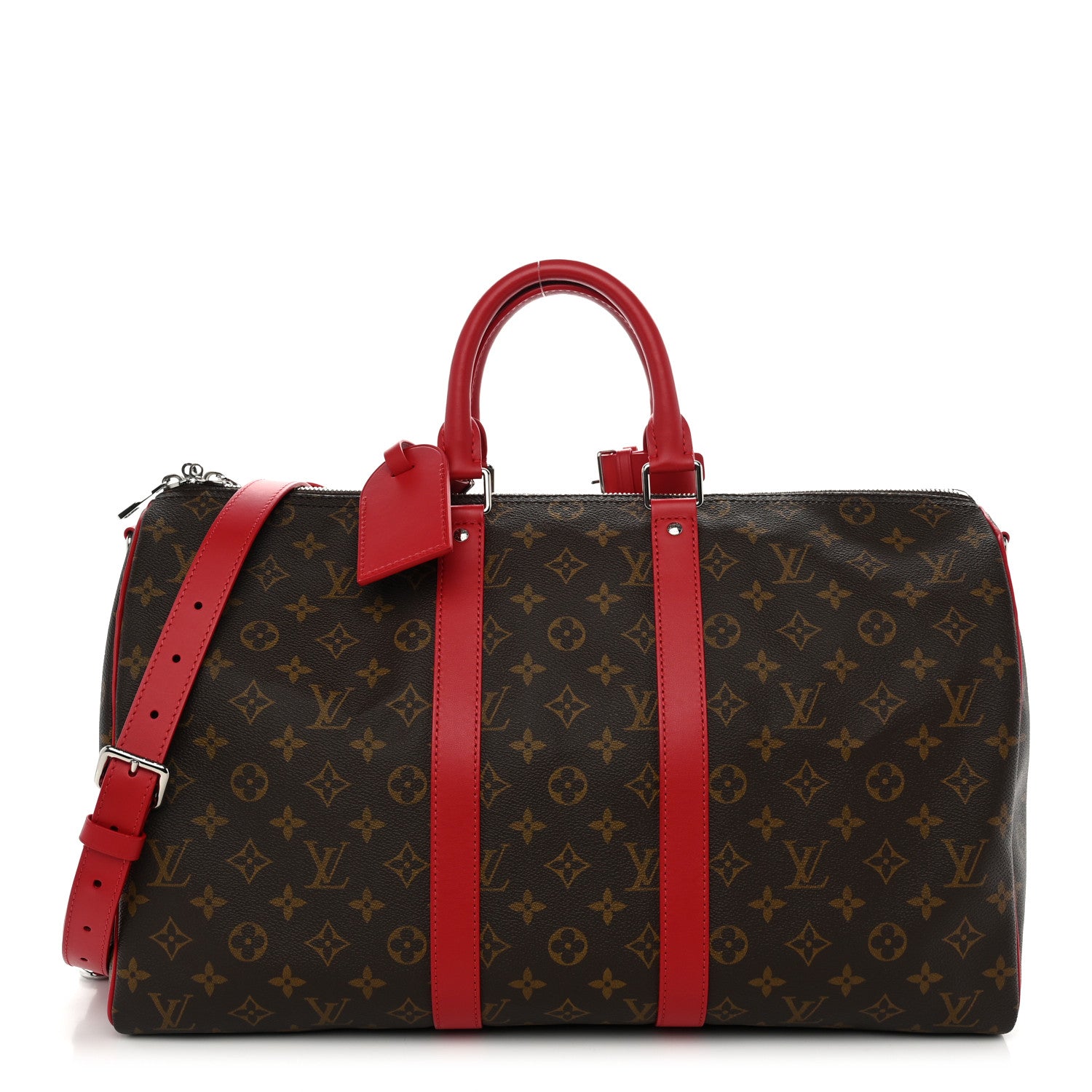 Louis Vuitton Monogram Macassar LV Colormania Keepall Bandouliere 45 Sari Red 1 of 8