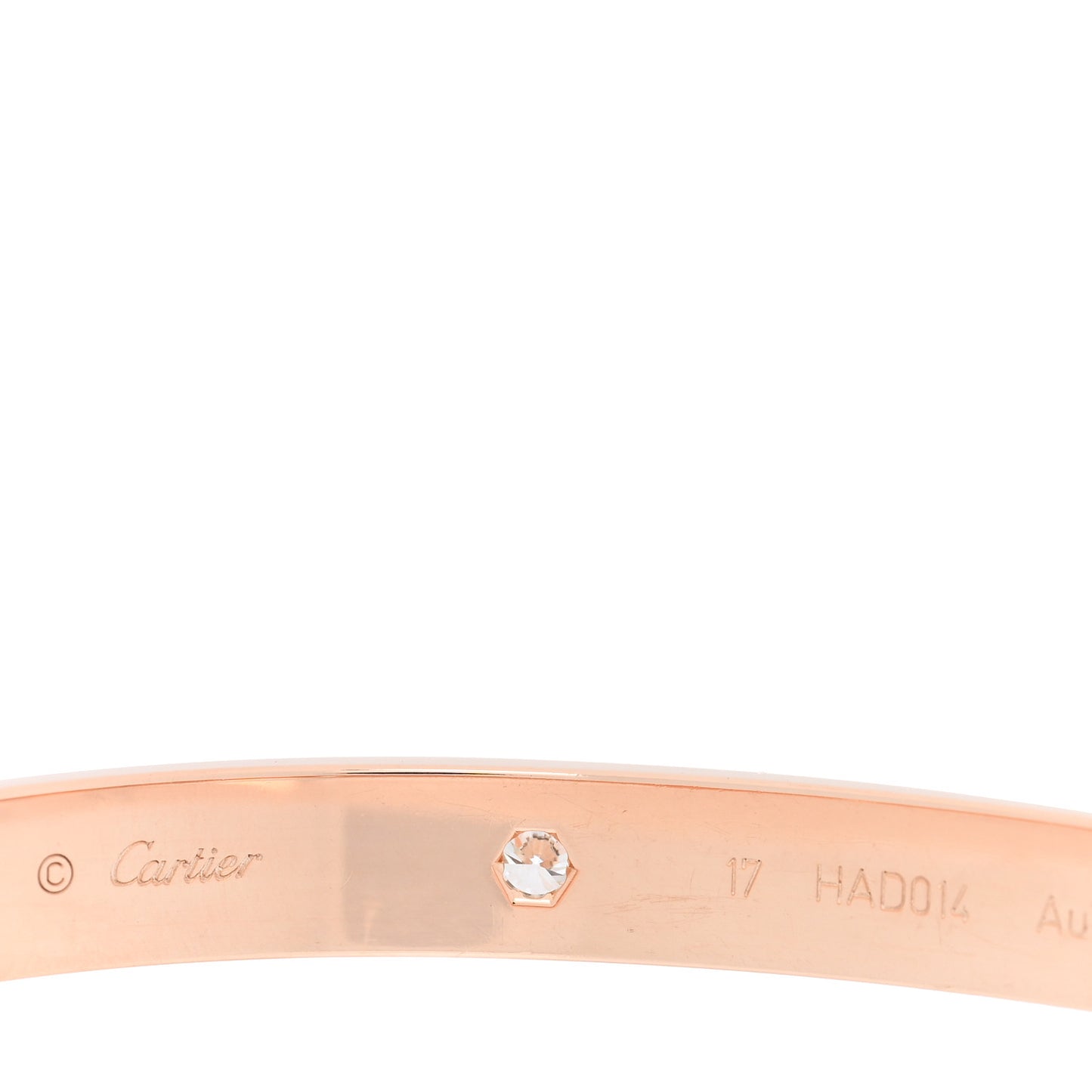 18K Pink Gold 4 Diamond LOVE Bracelet 17