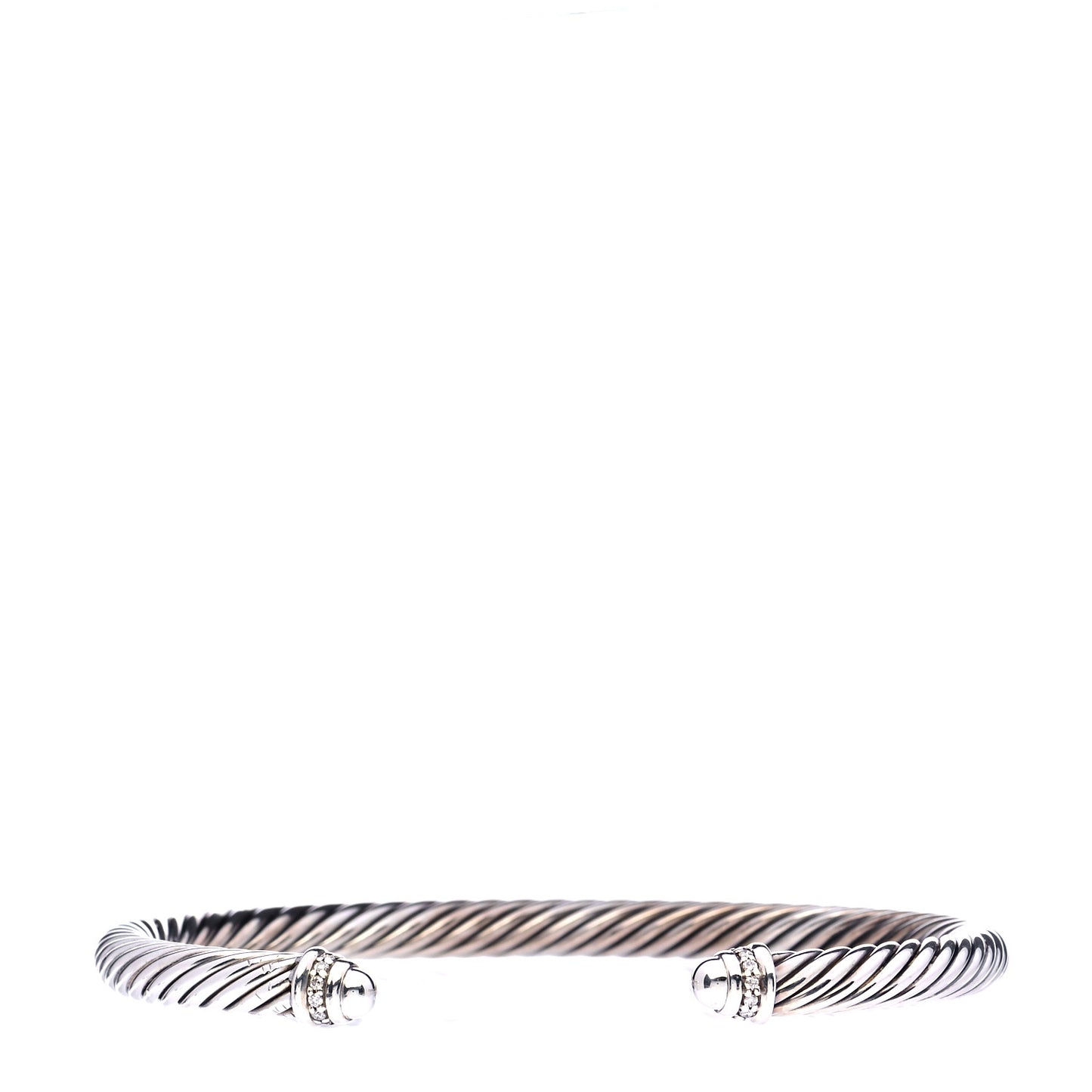 Sterling Silver Diamond 5mm Cable Classics Dome Bracelet