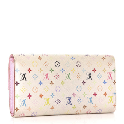 Louis Vuitton Monogram Multicolor Sarah Wallet White Litchi 3 of 6