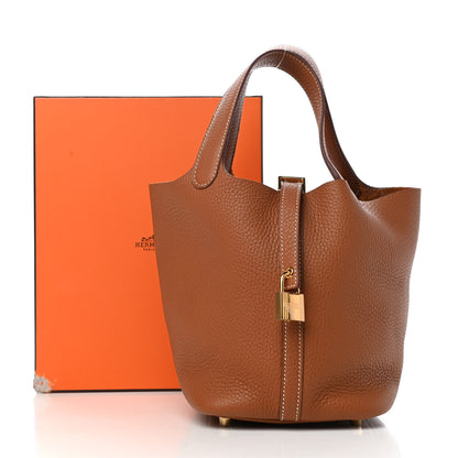 Hermes Taurillon Clemence Picotin Lock 18 PM Gold 10 of 10