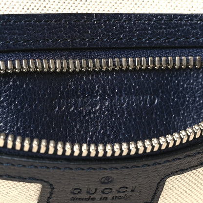 Gucci GG Supreme Monogram Textured Dollar Calfskin Web Small Ophidia Half Moon Hobo Beige Blue 7 of 10