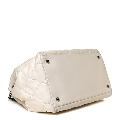 Chanel Lambskin Cells Accordion Tote Dark White 4 of 16