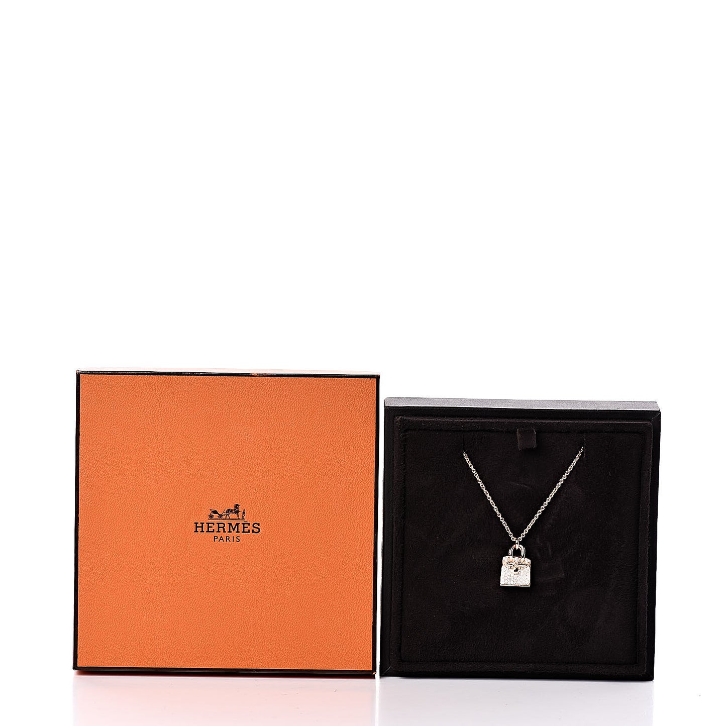 18K Rose Gold Diamond Birkin Amulette Pendant Necklace