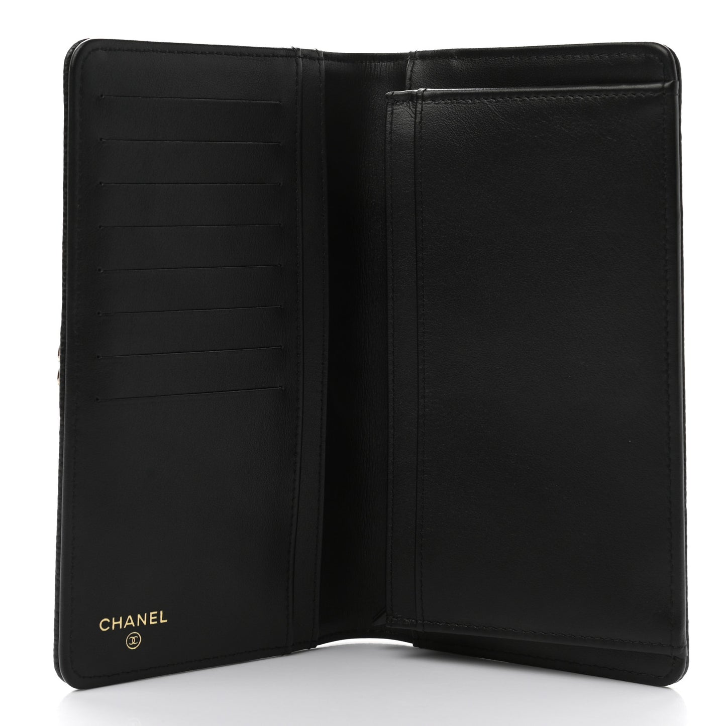 Caviar Quilted Boy Yen Wallet Black