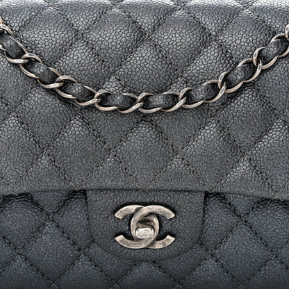 Chanel Pearly Caviar Quilted Medium Double Flap Grey 8 of 10