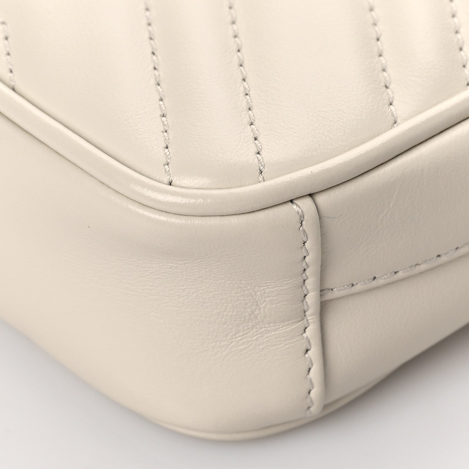 Gucci Calfskin Matelasse Mini GG Marmont Crossbody Bag White 8 of 10