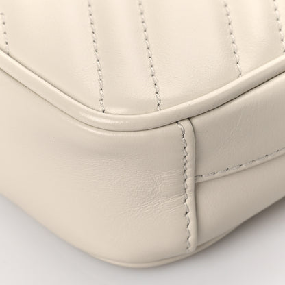 Gucci Calfskin Matelasse Mini GG Marmont Crossbody Bag White 8 of 10