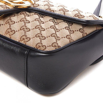 Gucci Monogram Matelasse Diagonal Small GG Marmont Shoulder Bag Beige Black 4 of 8