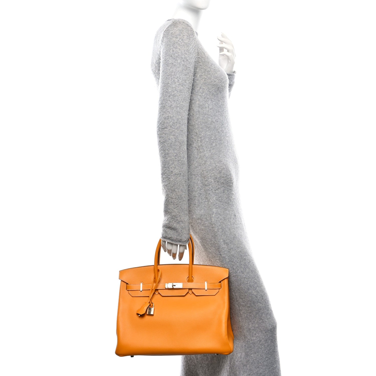 Hermes Epsom Candy Birkin 35 Jaune D'Or Feu 2 of 13