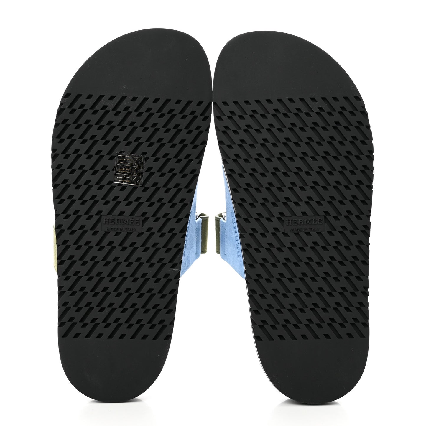 Suede Goatskin Womens Chypre Sandals 38 Bleu Cameo Vert
