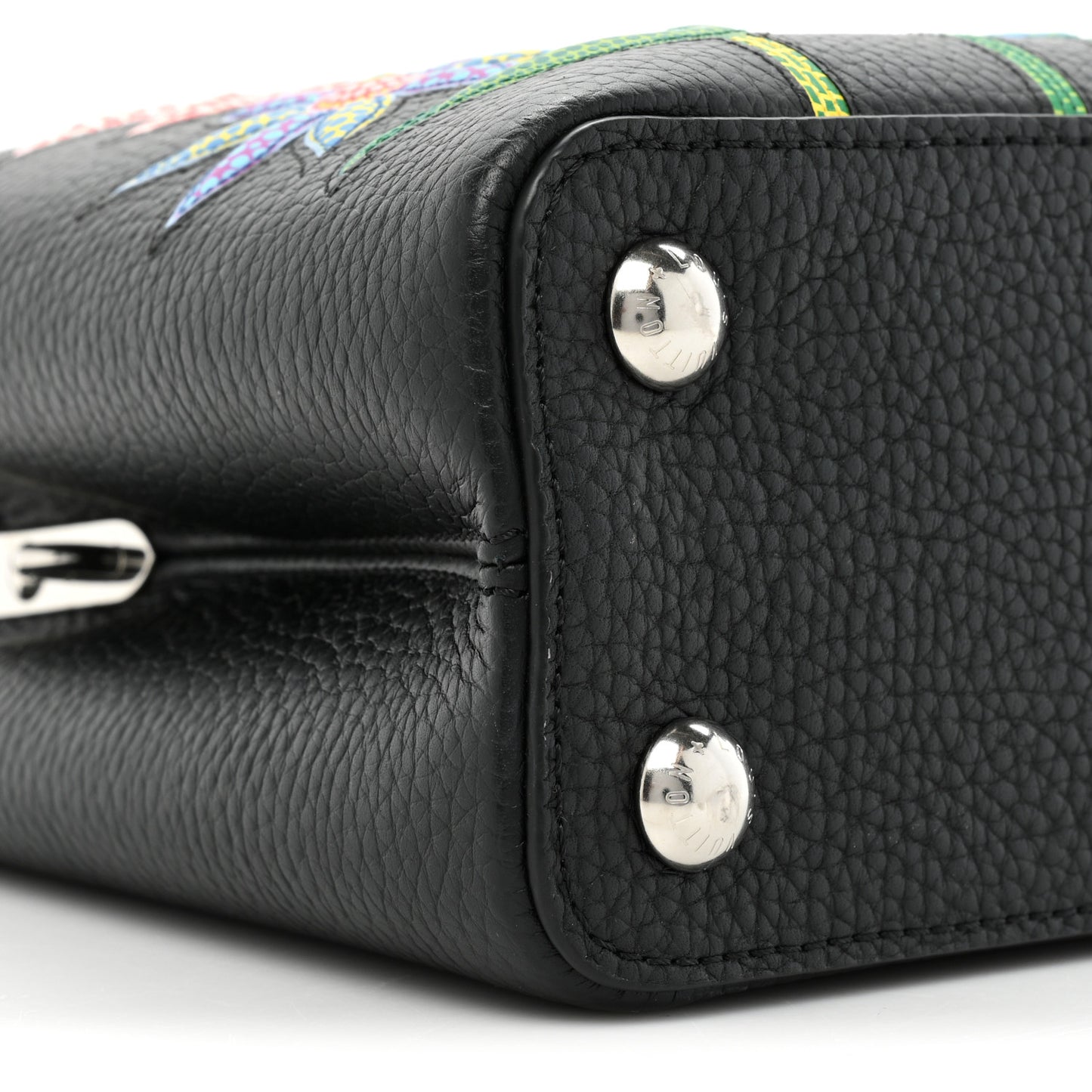 LV x YK Taurillon Flower Capucines BB Black