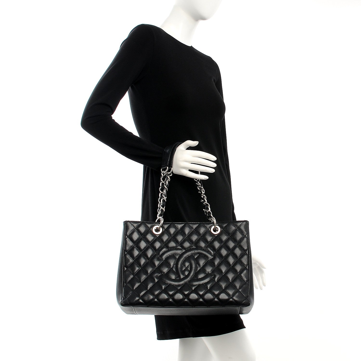 Chanel Caviar Quilted Grand Shopping Tote GST Black 2 of 11