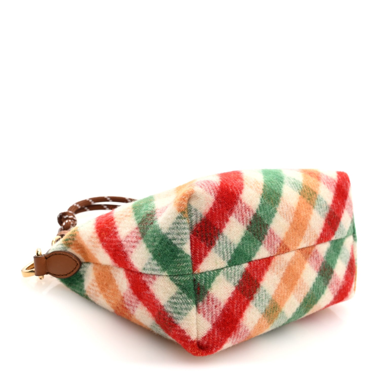 Miu Miu Tartan Matelasse Plaid Hand Bag Rosso Verde 4 of 9