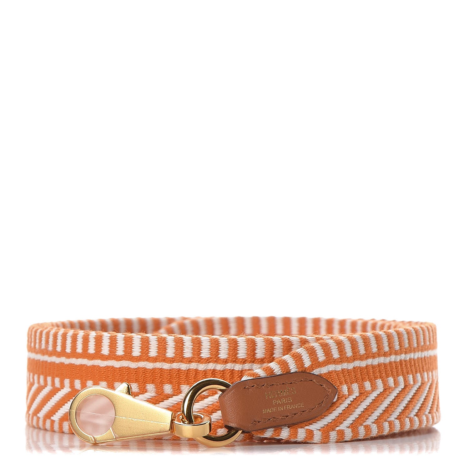 Hermes Toile Swift 25mm Sangle Cavale Shoulder Strap Abricot Ecru Gold 1 of 5