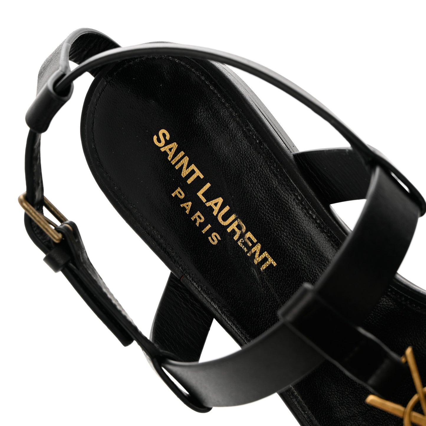 Calfskin Cassandra Monogram Sandals 39 Black