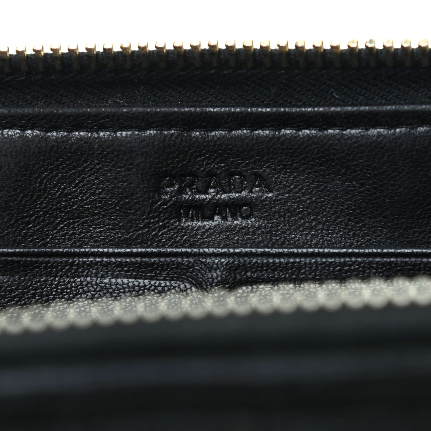 Nappa Gaufre Zip Around Wallet Black