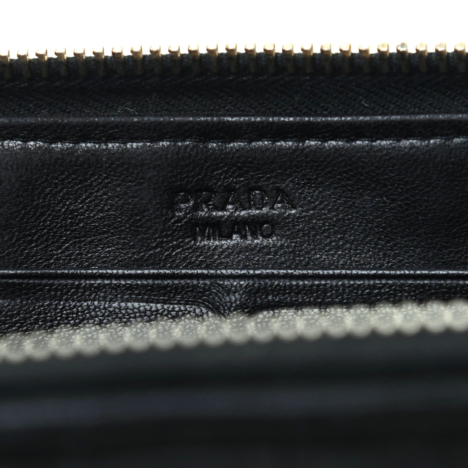 Prada Nappa Gaufre Zip Around Wallet Black 6 of 8