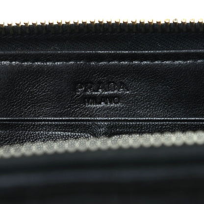 Prada Nappa Gaufre Zip Around Wallet Black 6 of 8