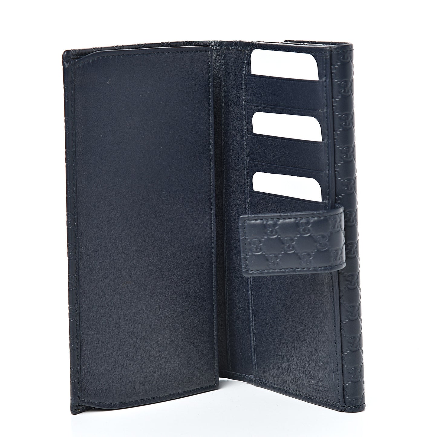 Microguccissima Continental Flap Wallet Navy