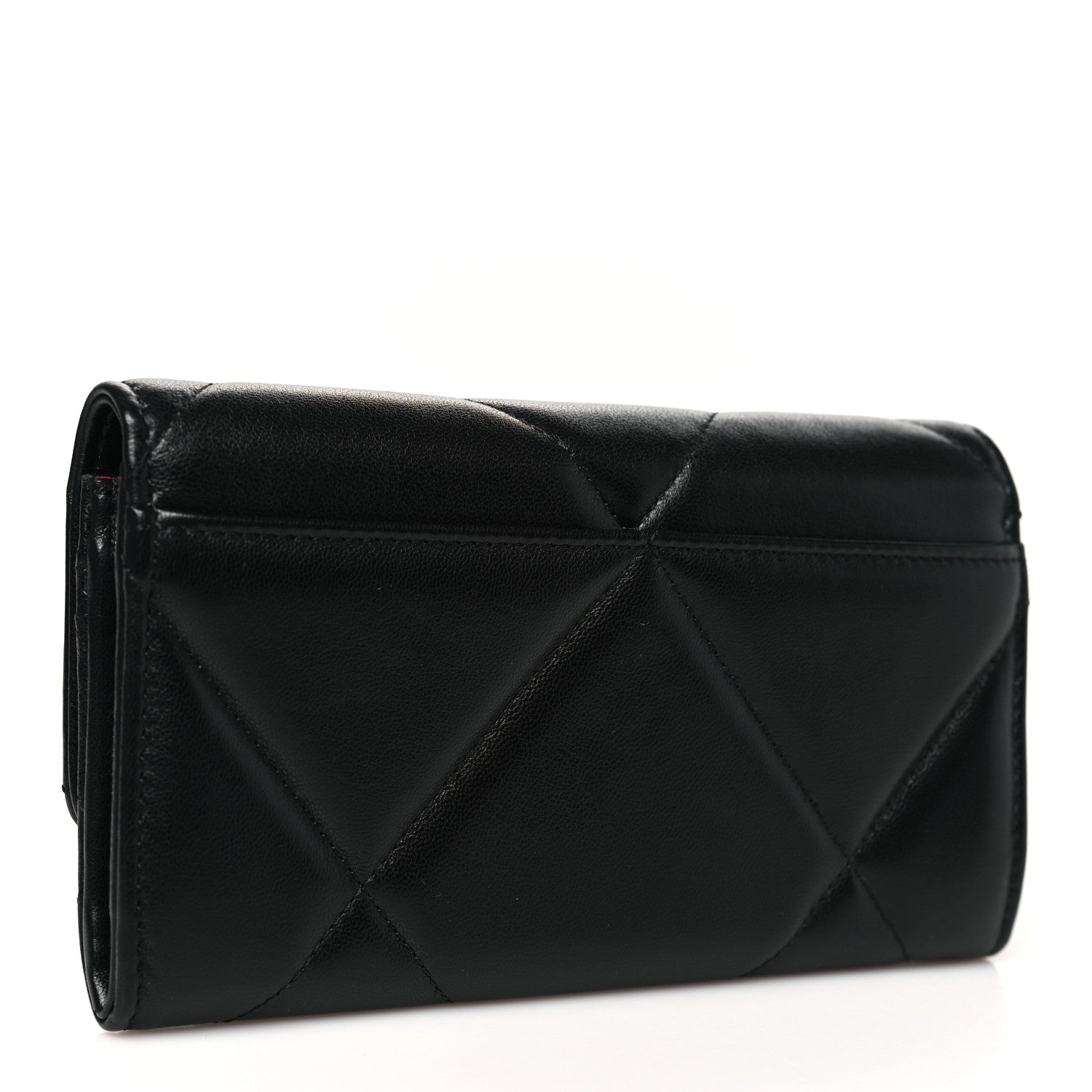 Chanel Lambskin Quilted Chanel 19 Flap Wallet Black 3 of 9