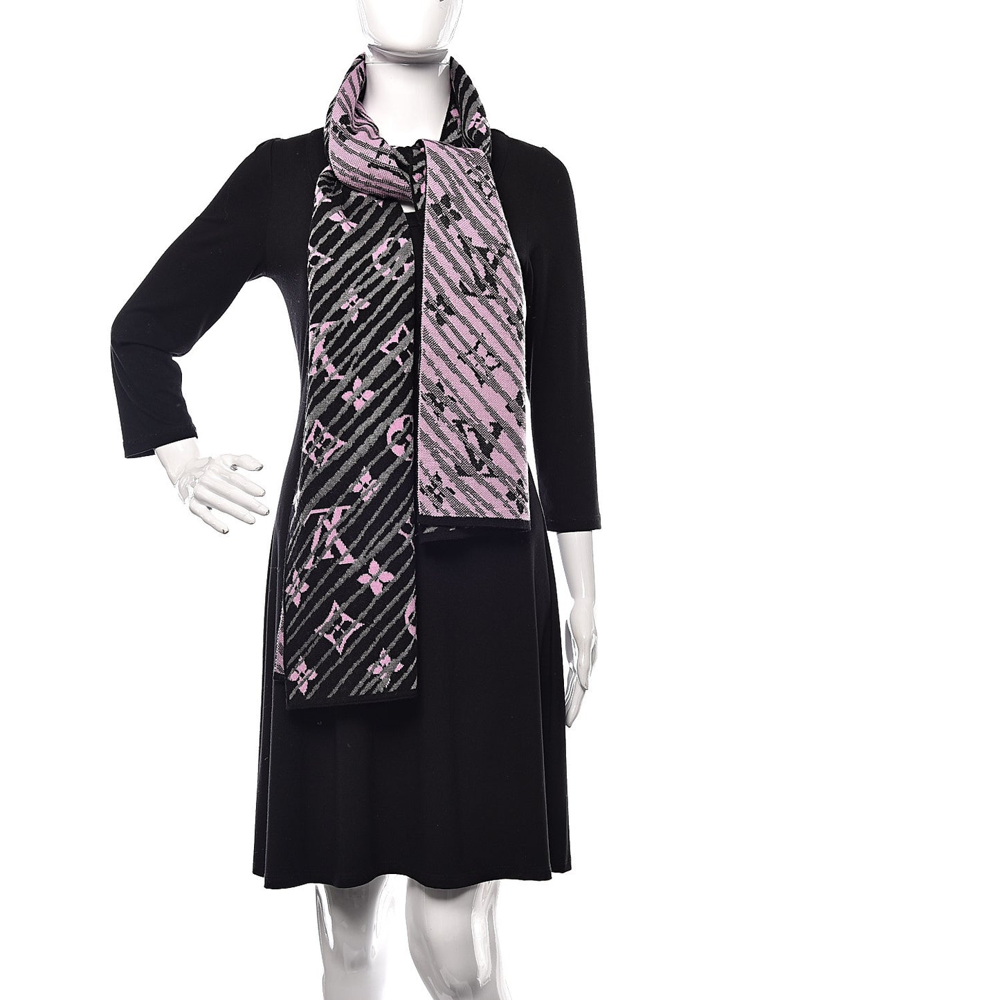 Wool Polyester Epi Storm Scarf Pink